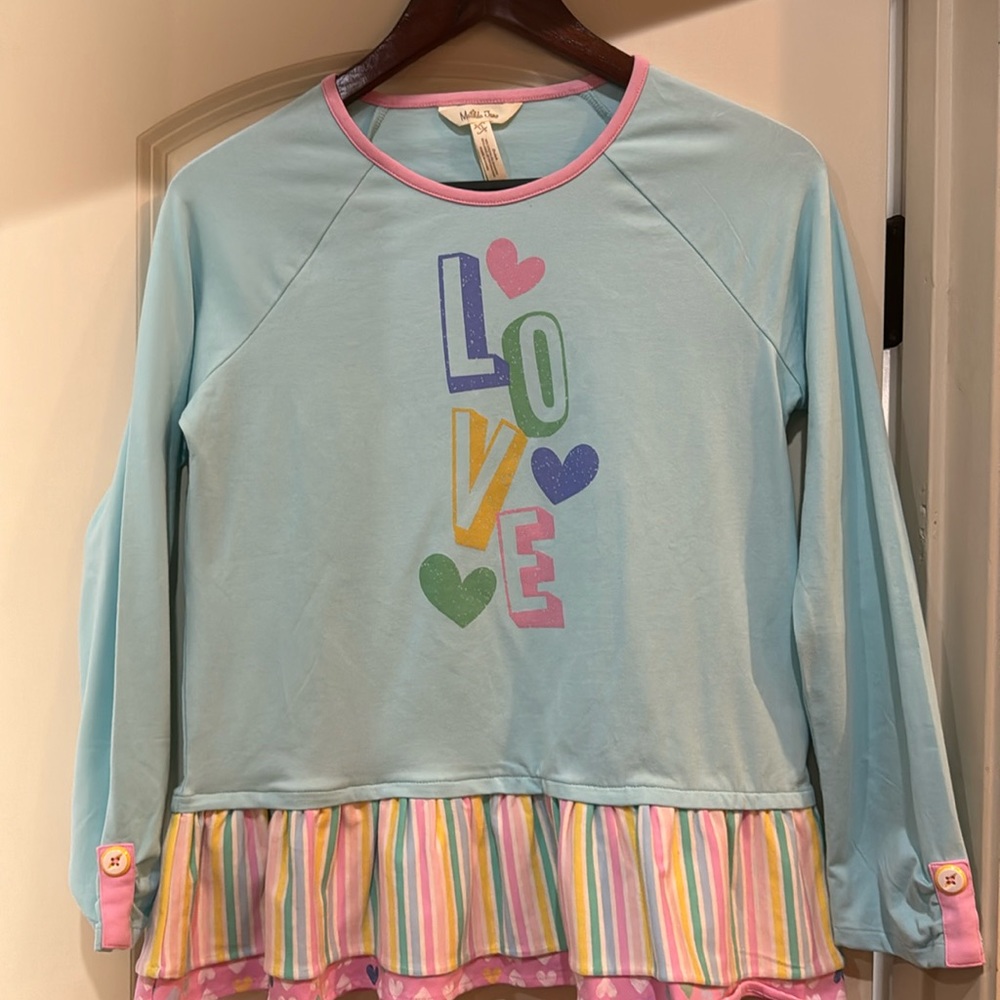 MJ peplum top with Love